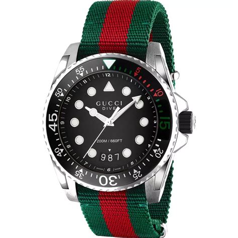 black geen and red gucci watch|Gucci dive 45mm.